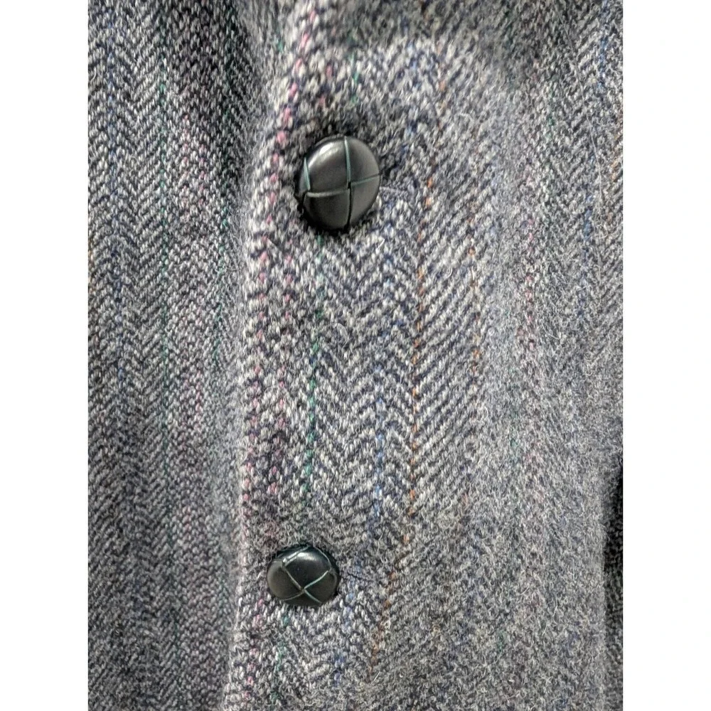 Vintage‎ Andover 100% Virgin Wool Mens Dark Grey Herringbone Blazer Size 50